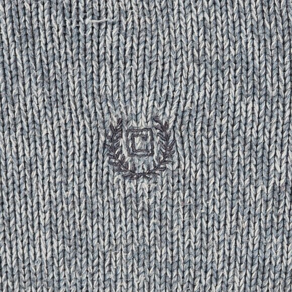 Chaps Sweater Mens Extra Large Blue Suede Elbow Patch Dad Preppy Retro Button - Picture 8 of 9